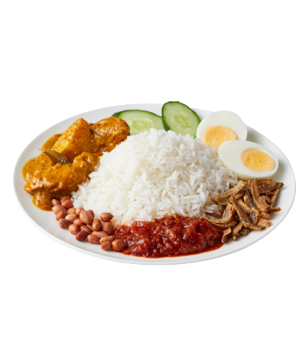 Classic Nasi Lemak with Curry Chicken